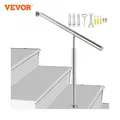 VEVOR 1/2 Step Stair Railing Step Handrail Stainless Steel Rail For Indoor/Outdoor Use Metal Hand