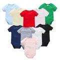 High Quality Baby Rompers Boys Clothing Muslin Blank Bodysuit Girls Pink Plain Colors Jumpsuit One