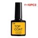 1~10PCS Nail Art Top Base Coat Gel Polish Matte Frosting Rubber Seal UV Neon Design Nail Tops Nail