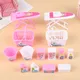 1 Set Dollhouse Miniature Mini Cleaning Tools Laundry Basket Bucket Detergent Kit for Doll Bathing