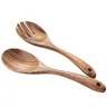 Set di 2 posate per insalata di Acacia Set di cucchiai e forchette per insalata in legno-utensili