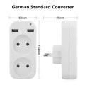 Nuovo adattatore per spina europea Spina di conversione Presa multifunzionale Porta USB doppia portatile Presa universale tedesca francese russa