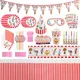Circus Themed Party Decorations Striped Animals Disposables Cutlery Set Paper Plate Paper Cup Kids