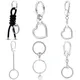 925 Silver Plated Key Ring Double Circle Fit Pandora DIY Charm Ring Metal Keychain Pendant Key Chain