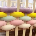 5M/6M Length DIY Single Braid Baby Bed Bumper Crib Around Cushion Cot Protector Cradle Pillows