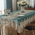 Tablecloth Blue Golden Velvet Rectangle Table Cloth Europe Luxury Embroidered Dining Table Cover