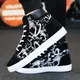 High Top Canvas Shoes for Men Solid Lace Up Vulcanize Shoes Sneakers Slip on Sport Shoe Men Causal