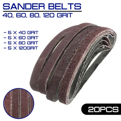 20pcs/Pack for Air Belt Sander Powerfile Sanding Sander 13mm x 457mm Belts Paper Mixed Grit 40 60 80