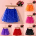 Colors Star Sequin Tutu Skirt For Girls Elastic Ballet Dancewear Shinning Tutus Skirt Fairy Tulle