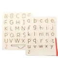 Wooden Number Letters Practicing Board Montessori Double-Sided Alphabet Tracing Tool Learning Write