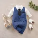 Spring And Autumn Boys And Girls Gentleman Style Handsome Party Dress Comfortable Baby Bodysuit