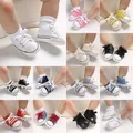 Baby Canvas Classic Sports Shoes Newborn Boys and Girls Printed Star First Walkers Shoes Infant Anti