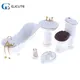 5pcs 1/12 Dollhouse Simulation White Wash Basin Tub Toilet Model Dollhouse Miniature Furniture