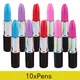 10pcs Ballpoint Pen Lipstick Shape Novelty Pens Lipstick Ink Pens Mini Ballpoint Pens for Women