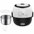 110V 220V MINI Rice Cooker Thermal Heating Electric Lunch Box Portable Food Steamer Cooking