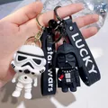 Disney Star War Keychains Darth Vader Pendant Car Key Chain Black White Cartoon Keyring Phone Bag