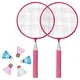 3~12Years Children Badminton Rackets Lightweight Sturdy Double Racquets Shuttlecocks Indoor Outdoor