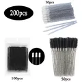 200 Pcs Disposable Makeup Brushes For Eyelashes Eyebrows Lip Tools Set Microbrush Swab Crystal