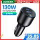 UGREEN 130W USB C Fast Car Charger For Xiaomi iPhone 15 Samsung Galaxy S24 Laptops PD3.0 Fast