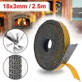 2.5M Black Flat Stoves Rope Self Adhesive Glass Chimney Door Stove Fireplace Tuyere Sealing Strip