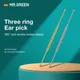 MR.GREEN Double End Ear Pick 360° Cleaning Three Ring Ear Wax Removal Ear Remover Cleaner Stainless