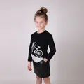 Kids boy and girl tee shirt contrast rib bike top cotton baby boy short and long sleeve t-shirt