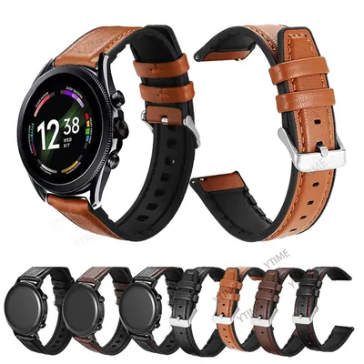 22mm Silicone Leather Band For Fossil Gen 6 44mm /Gen 5 5e 44mm / Gen5 LTE 45mm /Sport 43mm Smart Watch Strap Bracelet Watchband