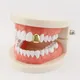 18K Gold-Plated Hip Hop Bracelet with Golden Teeth Grills - Perfect Halloween Accessory for Men &