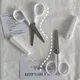 Mini White Scissors Ins Korean Fashion Small Beige Scissors Portable Easy Cut Paper Scrapbook