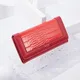 2023 New PU Leather Women's Purse Long 2 Fold Solid Color Large Capacity Women's Wallet Crocodile