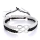 2Pcs 8 Words Infinity Love Couple Bracelets For Women Men Handmade Braided Rope Chain Charm Matching