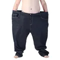 Big Size Blue Jeans Men Black Extra Large Oversize Mens Elastic Stretch Denim Trousers Male Jean