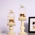 European Iron Retro Bird Cage Candle Holder Candlelight Dinner Romantic Decor