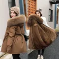 Parka da donna moda cappotto lungo fodera in lana Parka con cappuccio 2023 nuova giacca invernale