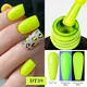 MEET ACROSS 7ml Yellow Purple Luminous Gel Nail Polish Fluorescent Glow In Dark Semi Permanent Soak