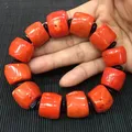 Genuine Natural Red Coral Bracelet Men Women Fine Jewelry Accessories Deep Sea Precious Real Coral