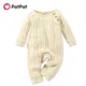 PatPat Baby Boy Solid Cable Knit Long-sleeve Jumpsuit Soft and Comfortable Perfect for Outings and