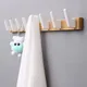 Solid Wood Hanging Clothes Hook Non Perforated Wall Coats Rack Wall Row Hooks Door Bedroom Clothes