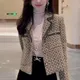 Suit collar Wool Jacket ong sleeved small Fragrant Style Short Jacket Women's Autumn 2024 New