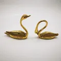 1Pc Retro Solid Brass Handle Golden Swan Shaped Cabinet Door Knobs Dresser Pullers Handmade