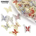 10pcs Fashion Crystal Butterfly Charms Lovely Butterfly Rhinestone Pendants for Jewelry Making