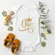 One Year Baby Birthday Bodysuits Cotton Short Sleeve Baby Boys Girls Rompers Jumpssuit Toddler Baby