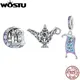 WOSTU 925 Sterling Silver Purple Mystic Magic Moon Castle Bead Wishing Lamp Charm Magic Carpet