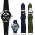 20mm 22mm Strap for Omega Seamaster 300 Genuine Leather Nylon Canvas Wrist Bracelet for Rolex Water