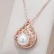 Kinel Luxury Pearl Big Pendant Necklace for Women Fashion 585 Rose Gold Color With Natural Zircon