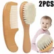 2pcs Wooden Baby Hair Brush Comb Soft Baby Bath Brush Clean Hair Body Gentlely Baby Protect Shower