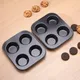 4 Holes Non-Stick Cupcake Baking Tray Carbon Steel Muffin Pan Cake Mould Egg Tart Baking Mold Round