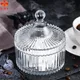 Aixiangru Cube Sugar Bowl With Lid Candy Blister European Style Retro Coffee Sugar Cube Simple Glass