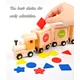 Montessori Stacking Toys for Toddlers ，Wooden Train Set，Train Toys Classic Wooden Cars with Numbers