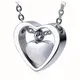 Openable Stainless Steel double Heart Ash Box Pendant Jewelry Pet Urn Cremation Memorial Put In